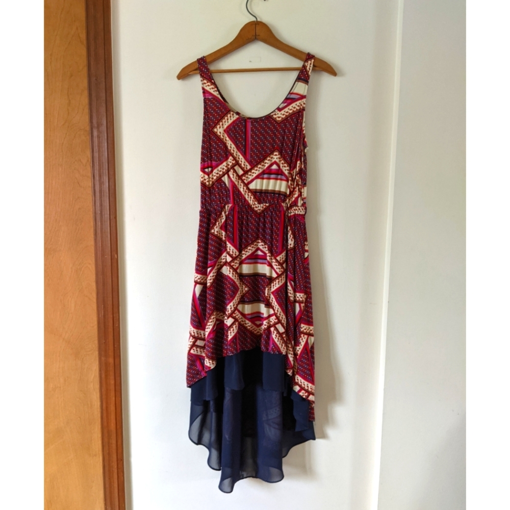 Xhileration - High Low Hem Printed Dress - Size M